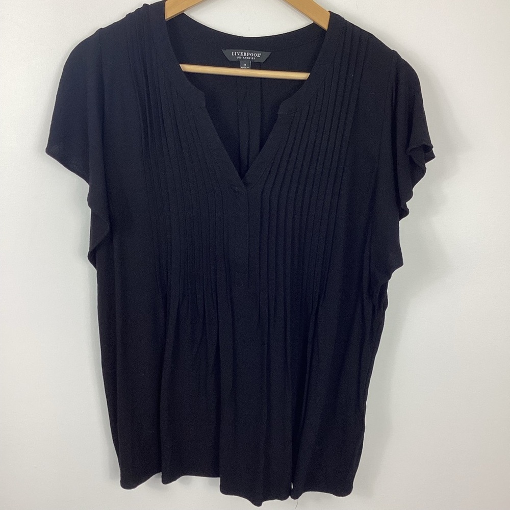 Liverpool Pintuck Flutter Sleeve Blouse Size Medium